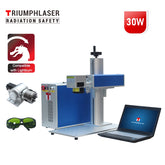 Split Fiber Laser Marking machine with rotary attachment 30W 110x110mm with laptop + software + one pair of safety glasses