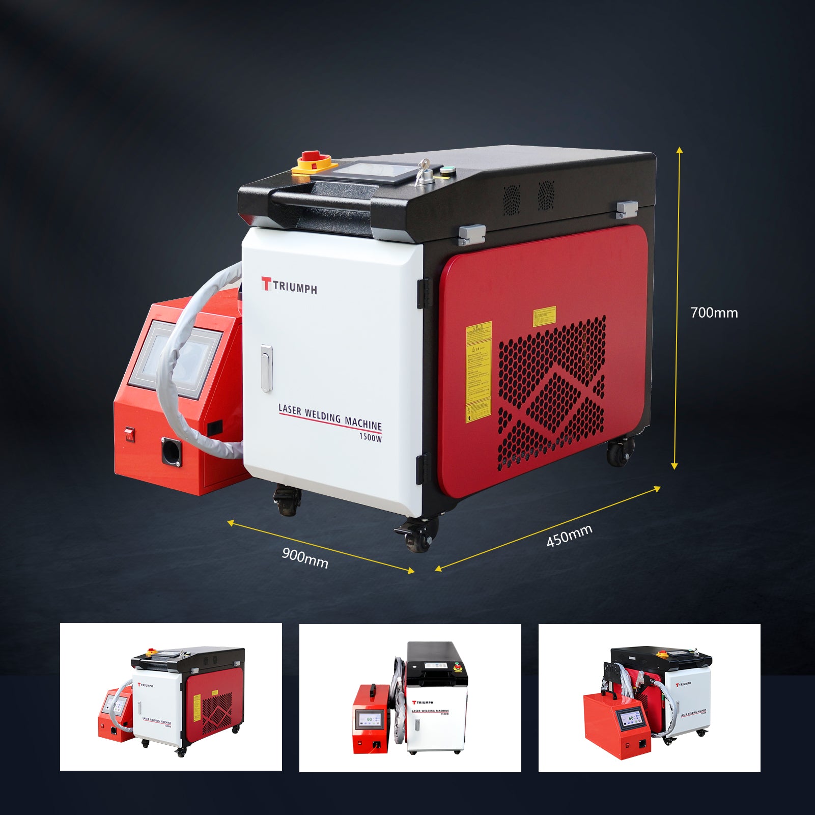 Triumph Handheld Laser Welder 4 IN 1 Fiber Laser Welding Cutting Cleaning Machine With Auto Wire Feeder For Metal Stainless Steel Aluminum