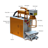 Máquina de marcado láser de fibra portátil 30W 110x110 con computadora portátil (software instalado) + accesorio giratorio + un par de gafas de seguridad y envío desde un almacén de California en EE. UU. directamente a su puerta.