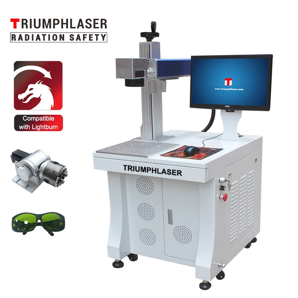 Split Fiber Laser Marking machine with rotary attachment 30W
